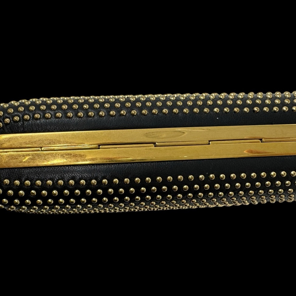 Alexander McQueen Studded Skull Convertible Clutch Black & Gold✨ Retail: $1,600 - Picture 3 of 8
